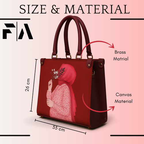 Hijab Tote Bag (Crimson Red)
