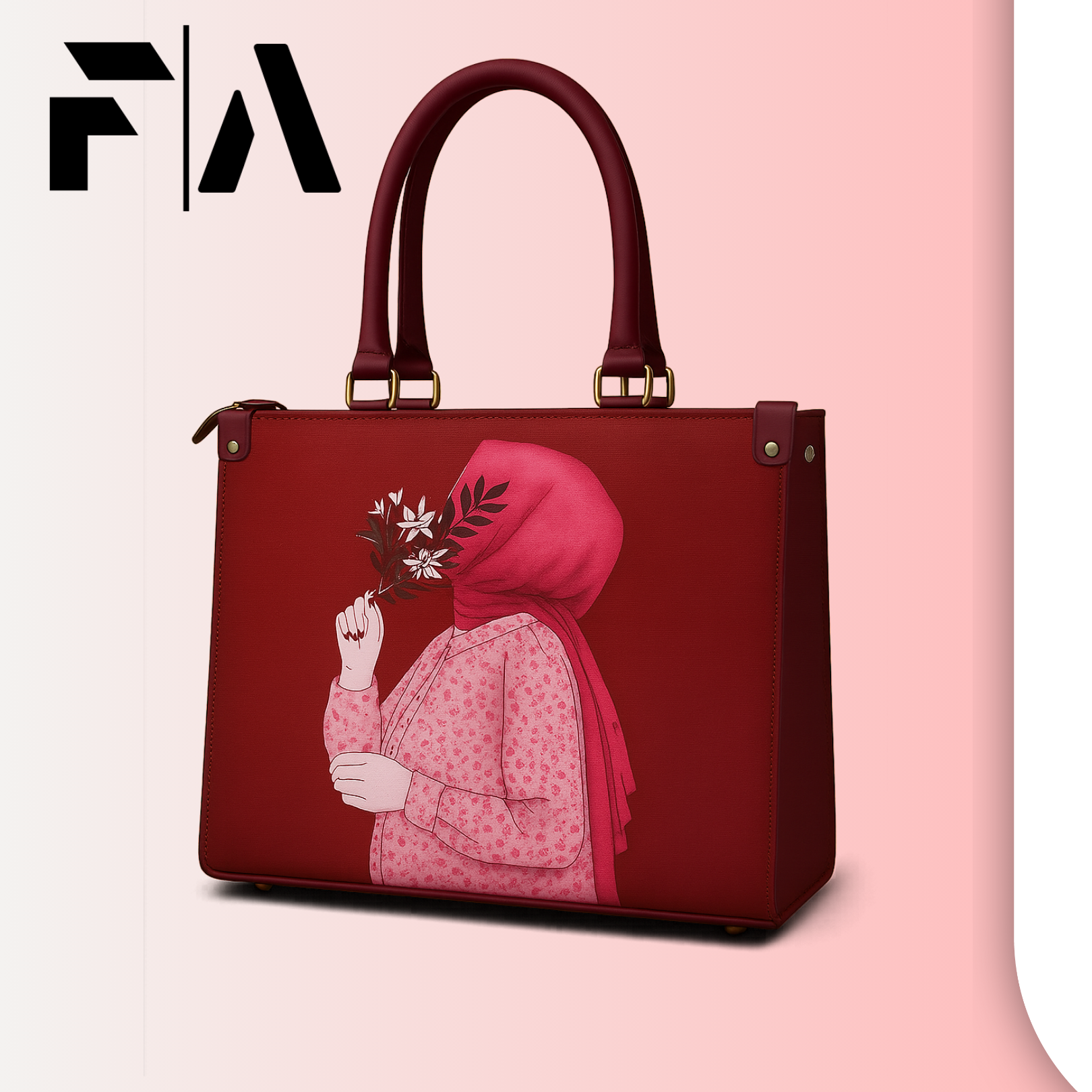 Hijab Tote Bag (Crimson Red)