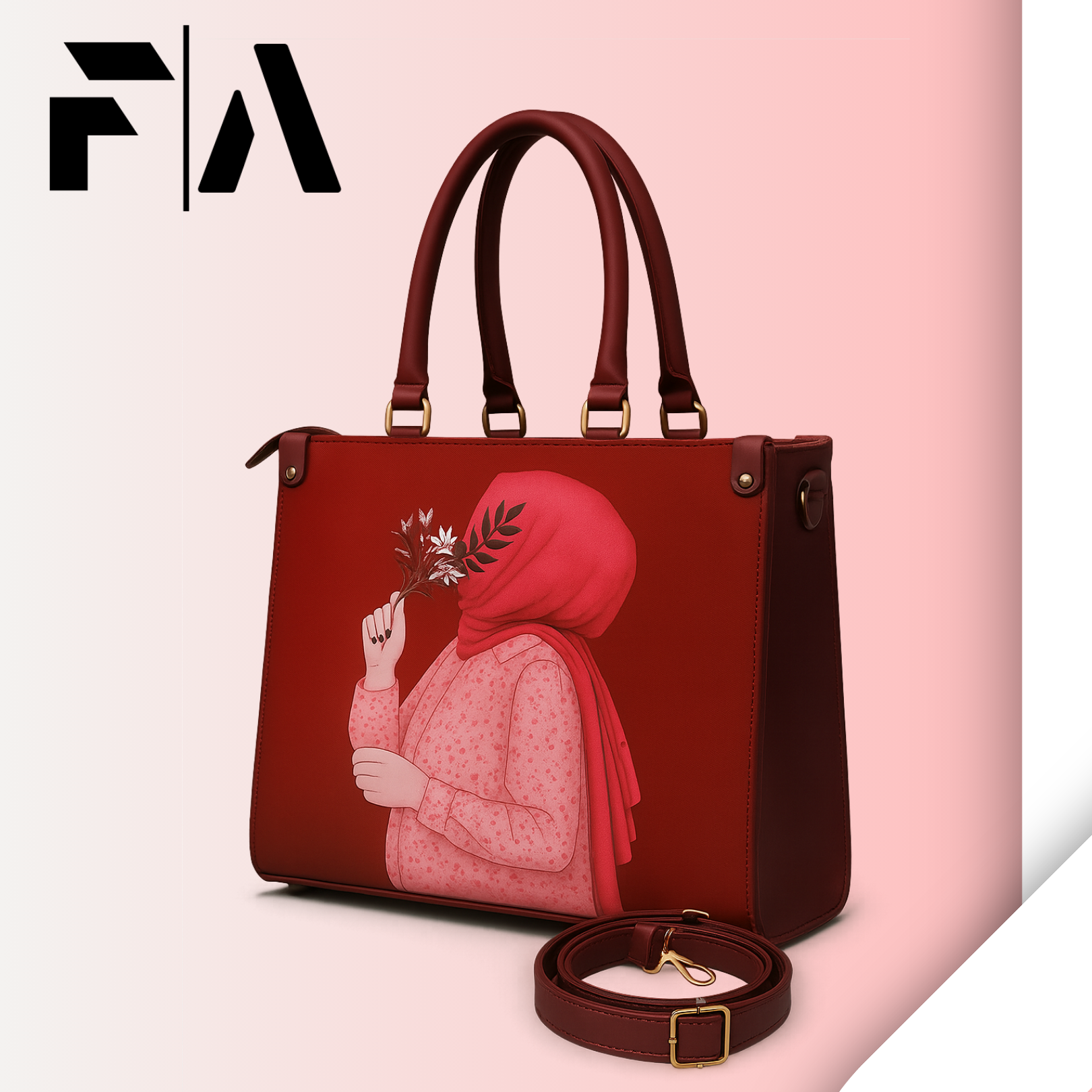 Hijab Tote Bag (Crimson Red)